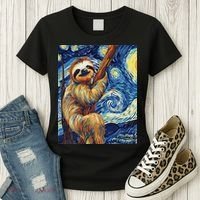 Starry Night Sloth Women's T-Shirt thumb 3