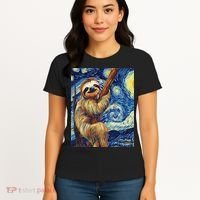Starry Night Sloth Women's T-Shirt thumb 4
