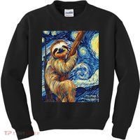 Starry Night Sloth Kids Sweatshirt thumb 0