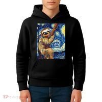 Starry Night Sloth Kids Hoodie thumb 4