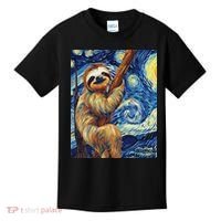 Starry Night Sloth Kids T-Shirt thumb 0
