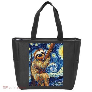 Starry Night Sloth Tote Bag