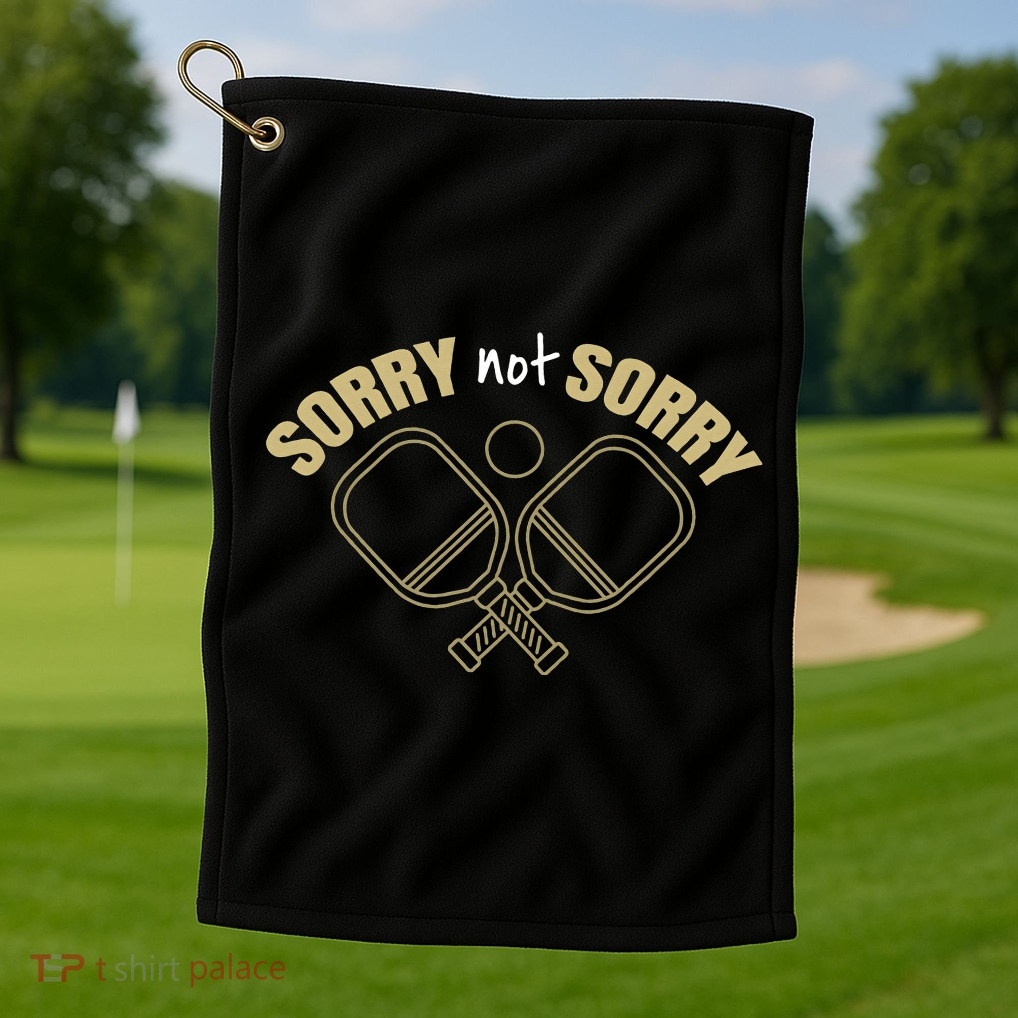 Sorry Not Sorry Pickleball Golf Towel