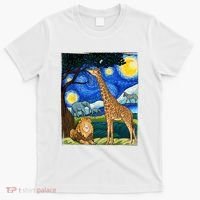 Safari Night Starry Night Zoo Animals Animal Art Safari T-Shirt thumb 0