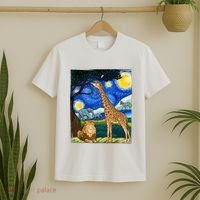 Safari Night Starry Night Zoo Animals Animal Art Safari T-Shirt thumb 2