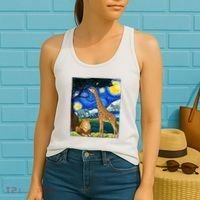 Safari Night Starry Night Zoo Animals Animal Art Safari Women's Tank Top thumb 2