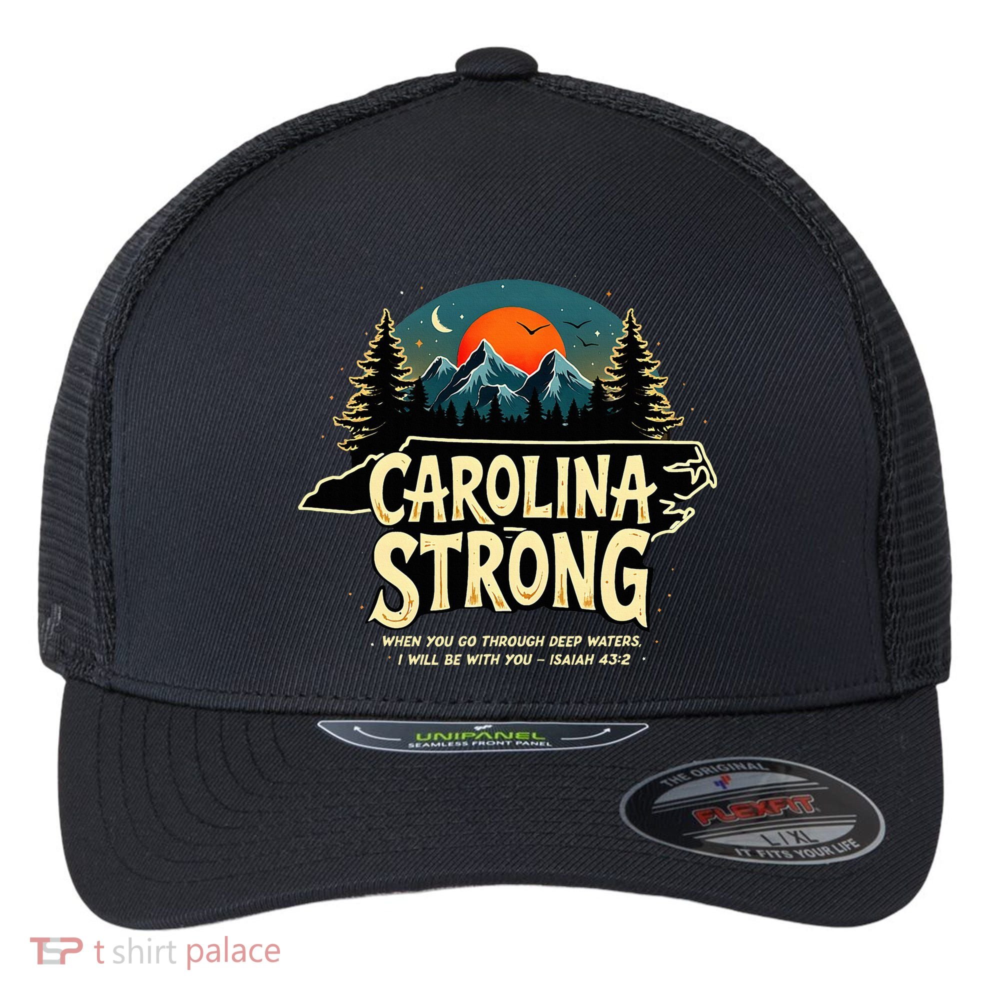 Strong Nc State Carolina Strong Support & Pray For Carolina Flexfit Unipanel Trucker Cap