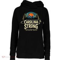 Strong Nc State Carolina Strong Support & Pray For Carolina Womens Funnel Neck Pullover Hood thumb 0