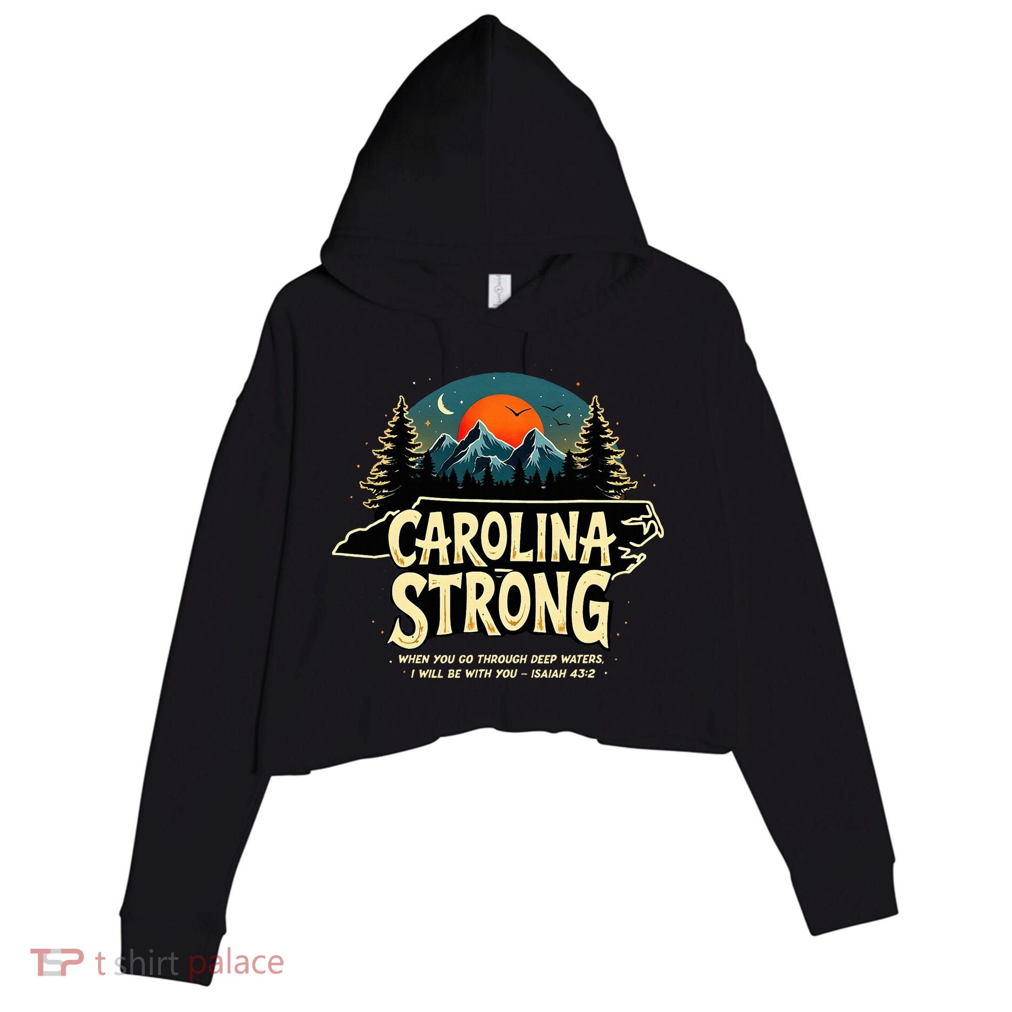 Strong Nc State Carolina Strong Support & Pray For Carolina Crop Fleece Hoodie