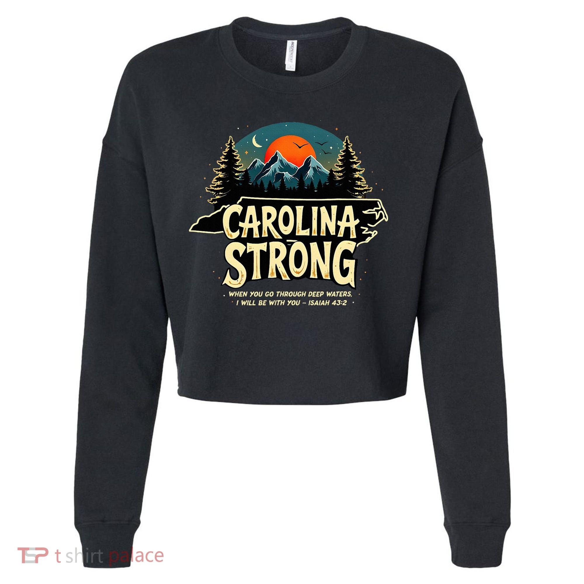 Strong Nc State Carolina Strong Support & Pray For Carolina Cropped Pullover Crew