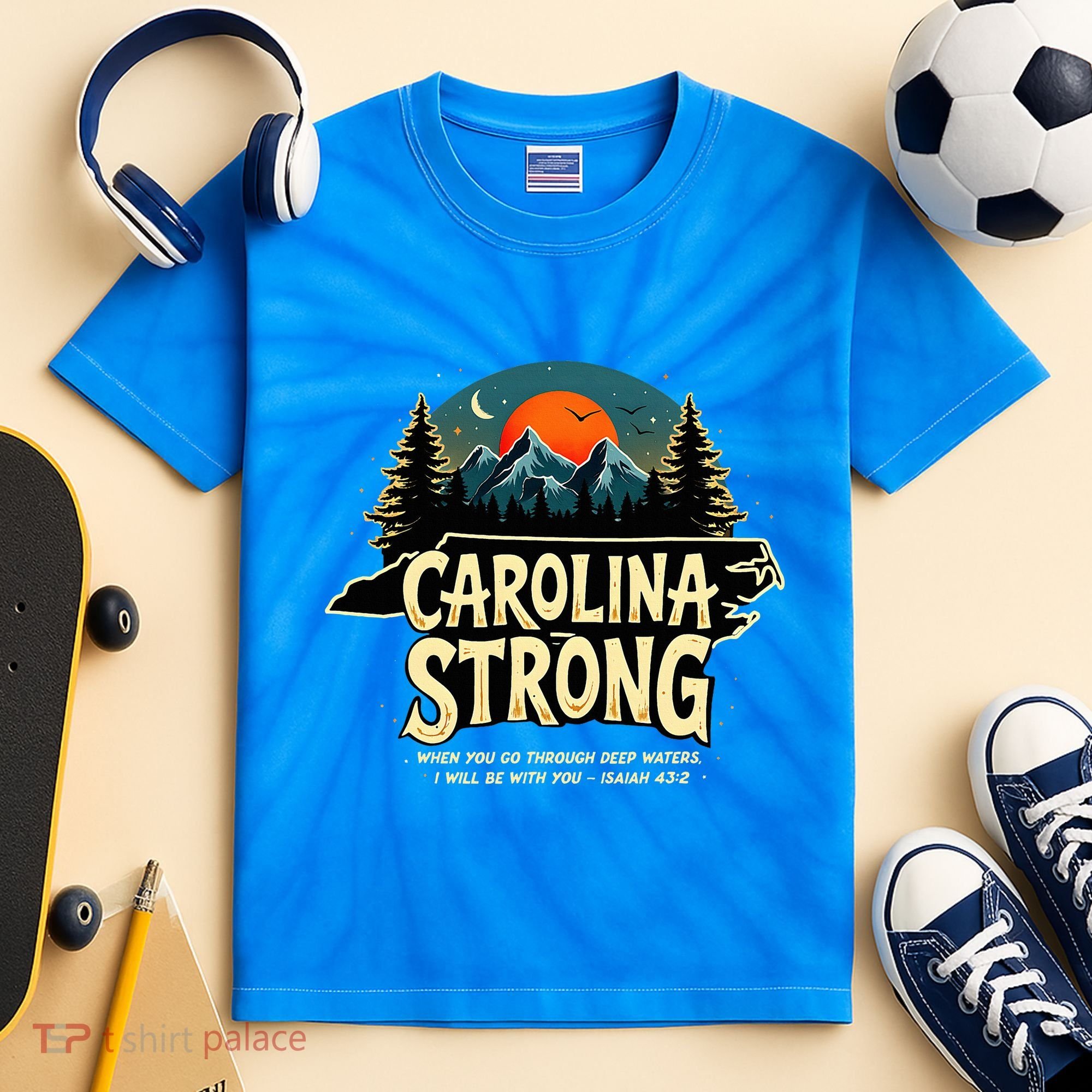 Strong Nc State Carolina Strong Support & Pray For Carolina Kids Tie-Dye T-Shirt