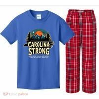 Strong Nc State Carolina Strong Support & Pray For Carolina Kids Plaid Pajama Set thumb 0