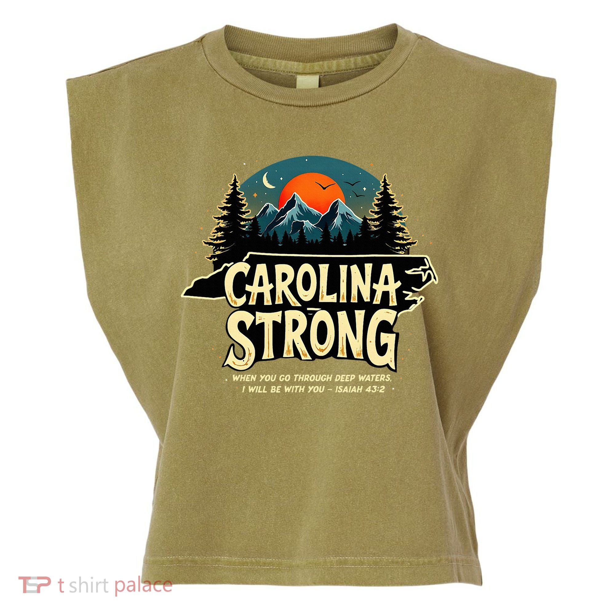 Strong Nc State Carolina Strong Support & Pray For Carolina Garment-Dyed Women's Muscle Tee
