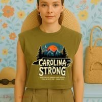 Strong Nc State Carolina Strong Support & Pray For Carolina Garment-Dyed Women's Muscle Tee thumb 4