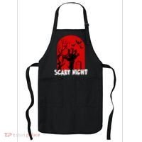 Scary Night Spooky Graveyard Halloween Apron thumb 0