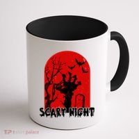 Scary Night Spooky Graveyard Halloween Coffee Mug thumb 1