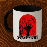 Scary Night Spooky Graveyard Halloween Coffee Mug thumb 2