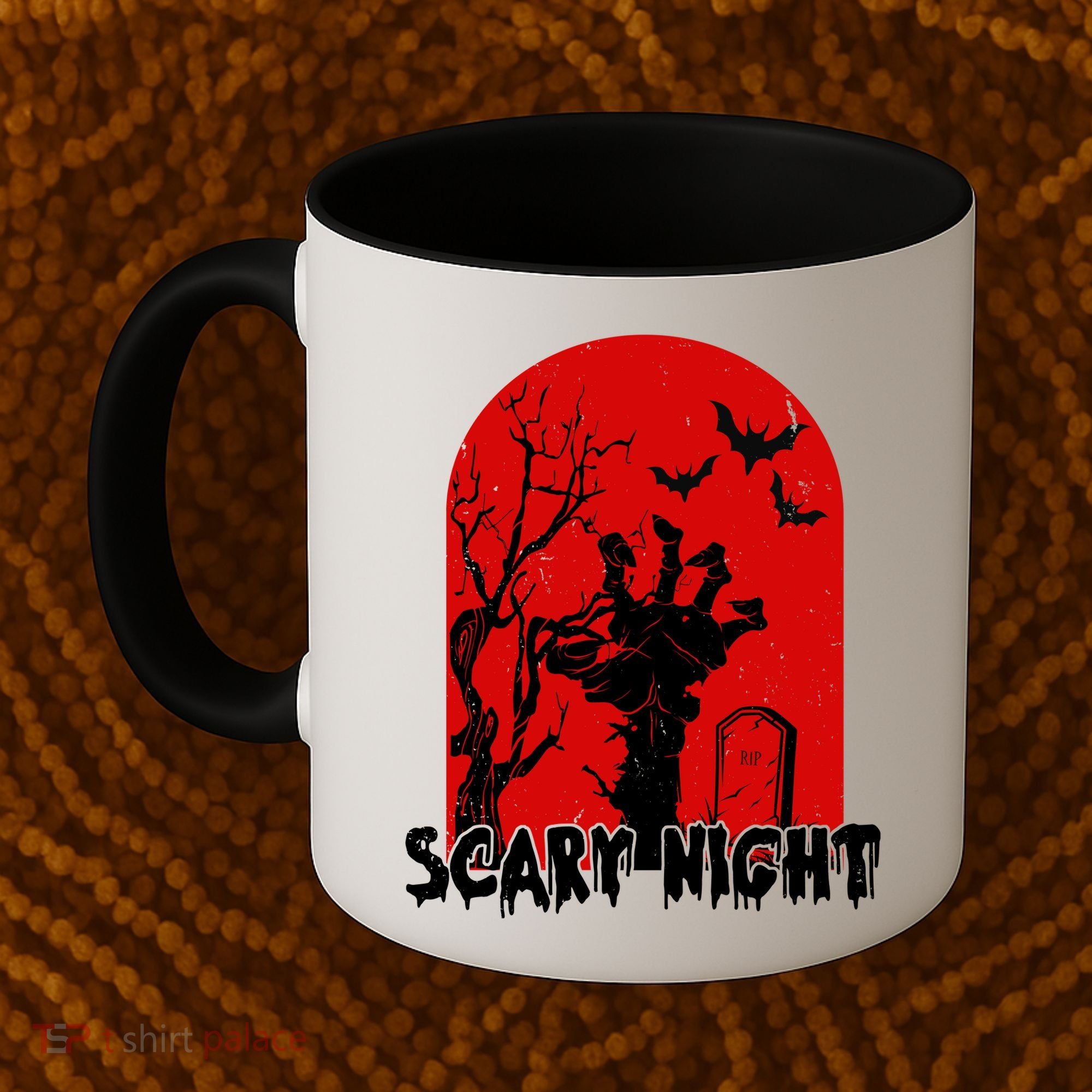 Scary Night Spooky Graveyard Halloween Coffee Mug