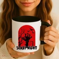 Scary Night Spooky Graveyard Halloween Coffee Mug thumb 3