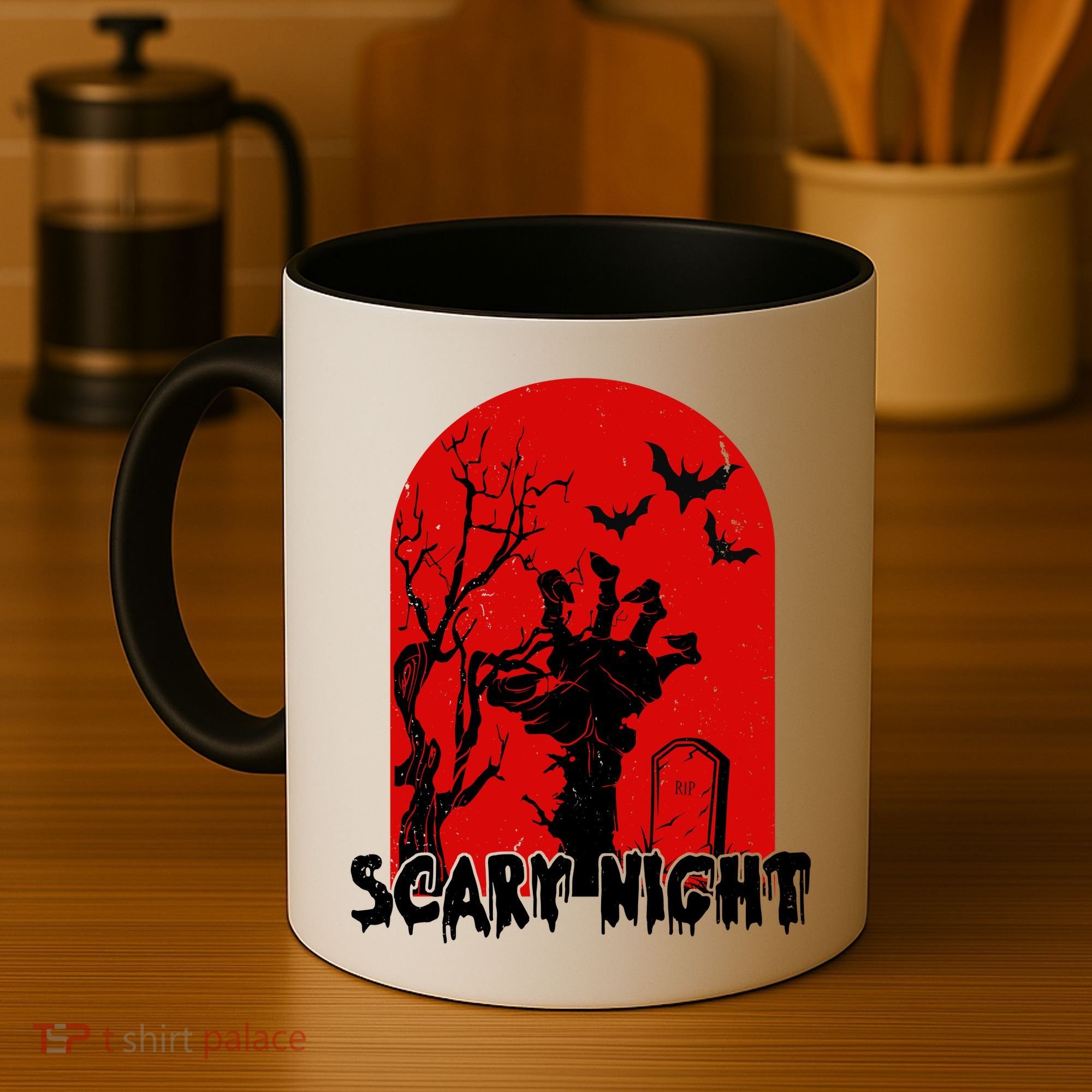 Scary Night Spooky Graveyard Halloween Coffee Mug