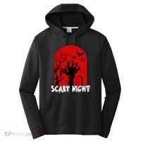 Scary Night Spooky Graveyard Halloween Performance Fleece Hoodie thumb 0