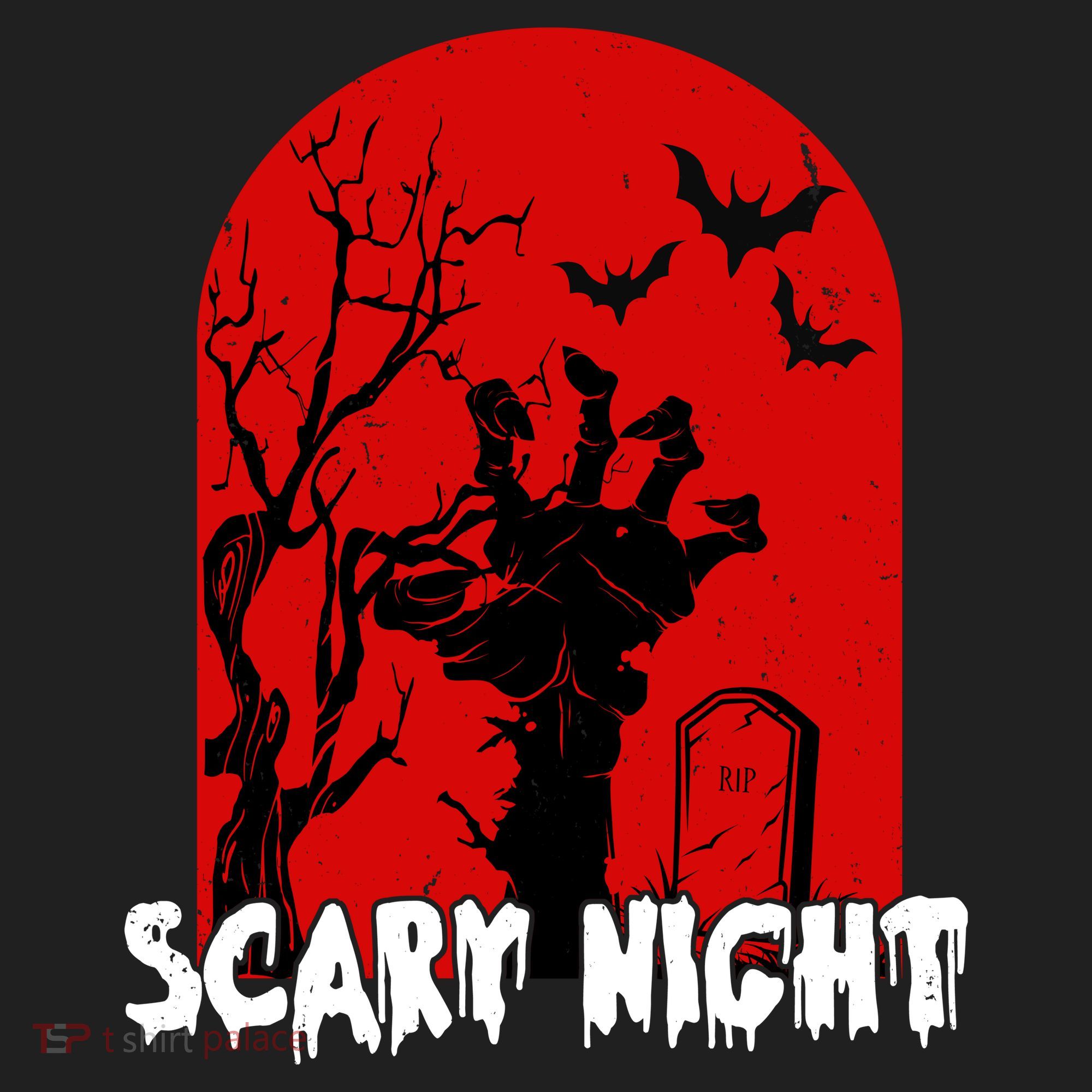 Scary Night Spooky Graveyard Halloween Golf Towel