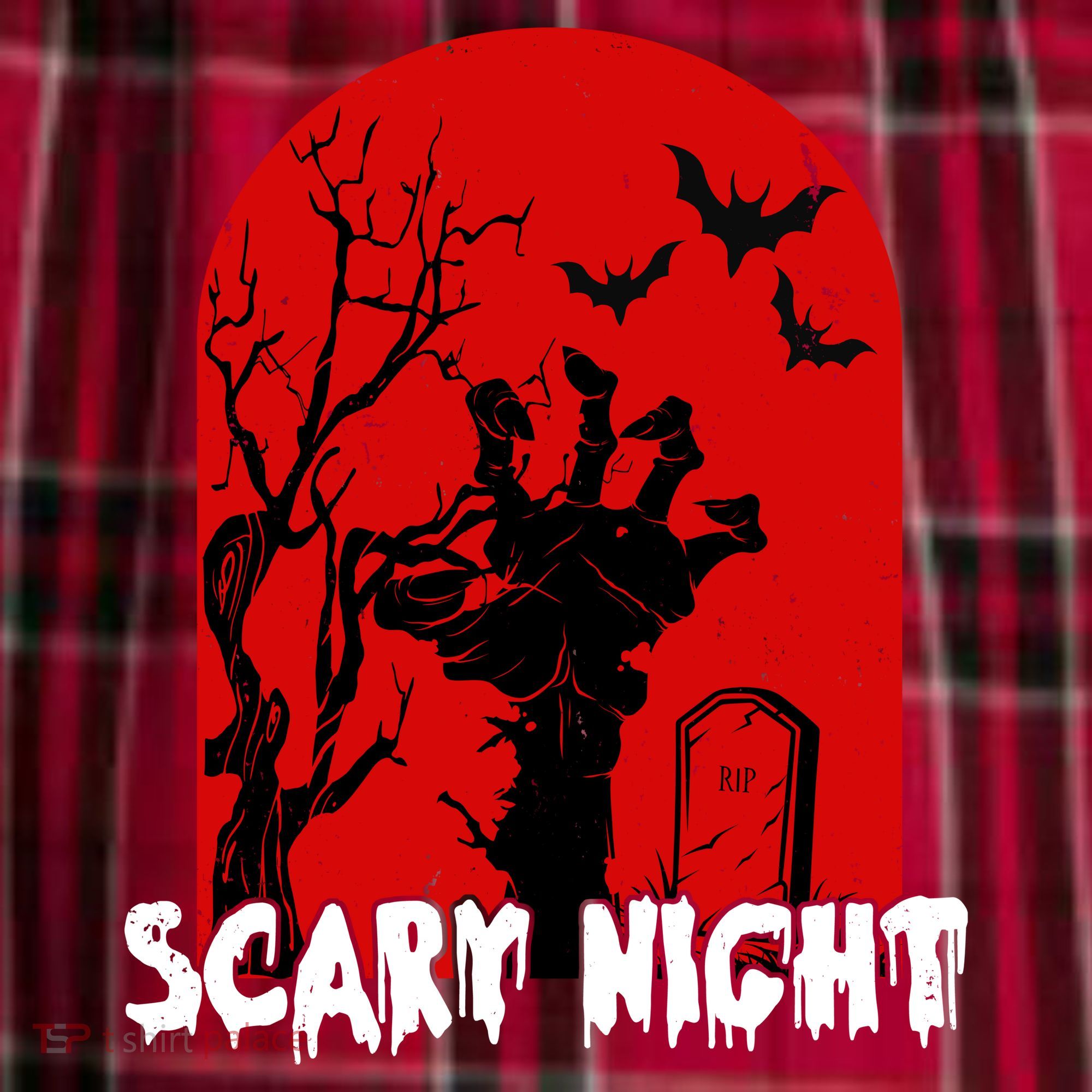 Scary Night Spooky Graveyard Halloween Men's Flannel Plaid Pajama Pants