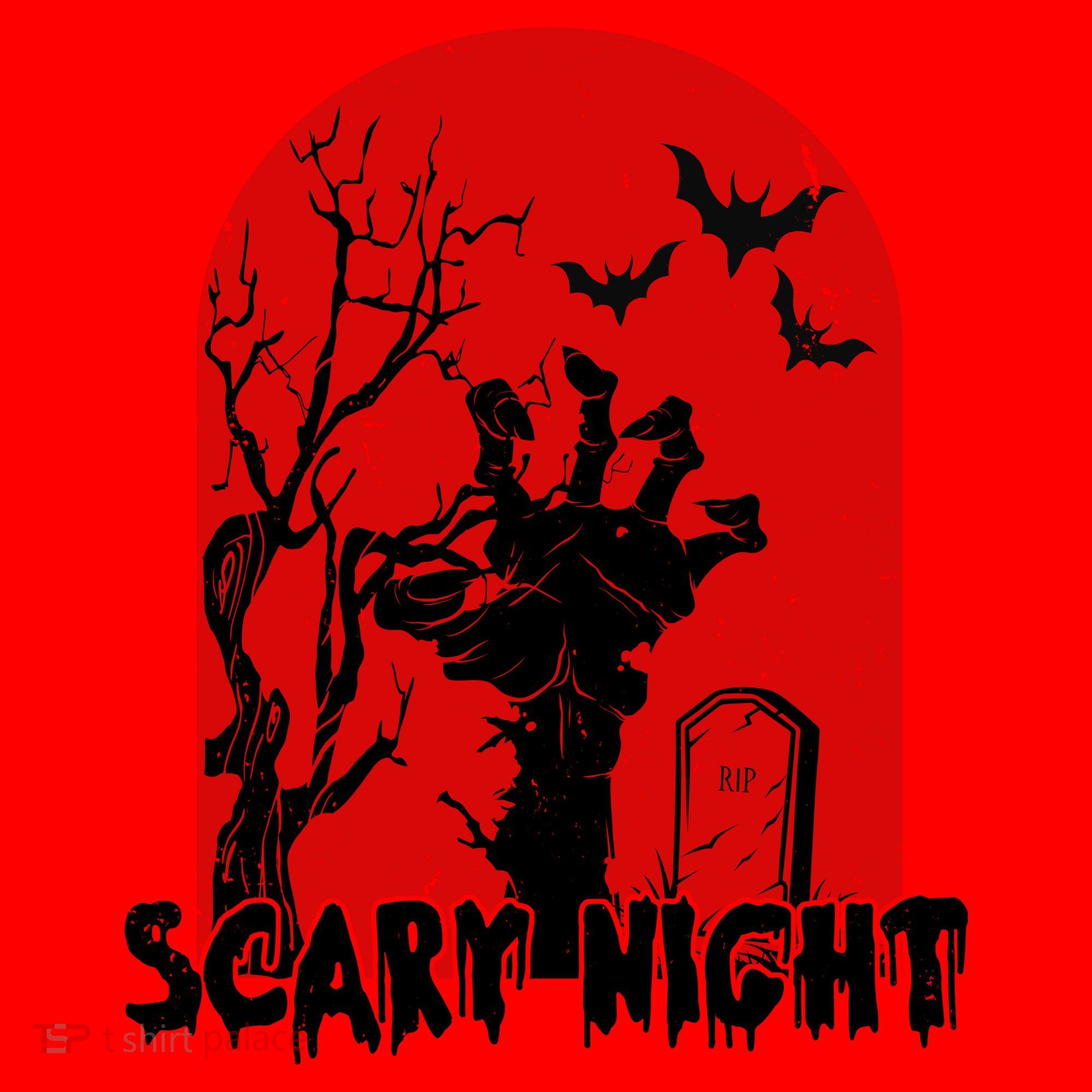 Scary Night Spooky Graveyard Halloween Santa Hat