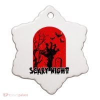 Scary Night Spooky Graveyard Halloween Ceramic Ornament thumb 0