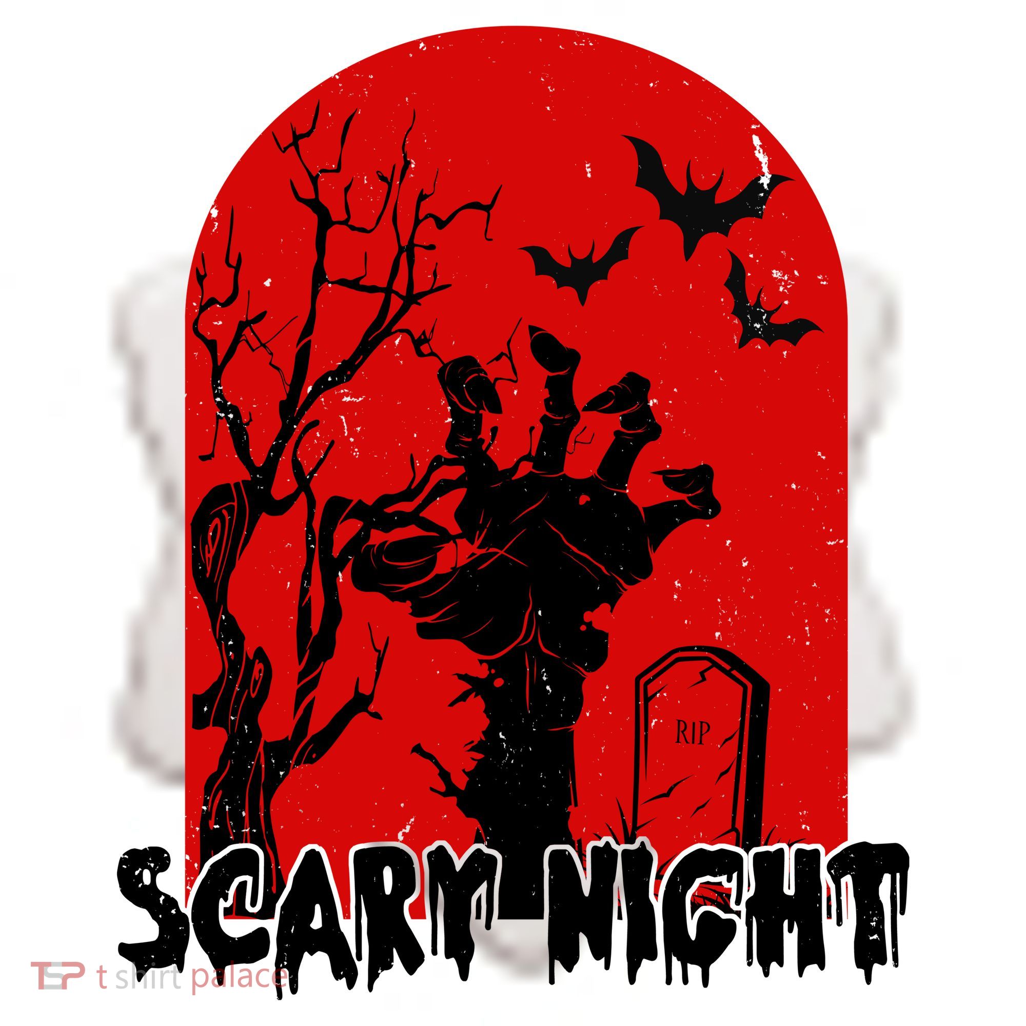 Scary Night Spooky Graveyard Halloween Ceramic Ornament