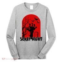 Scary Night Spooky Graveyard Halloween Long Sleeve Shirt thumb 0