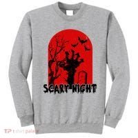 Scary Night Spooky Graveyard Halloween Sweatshirt thumb 0