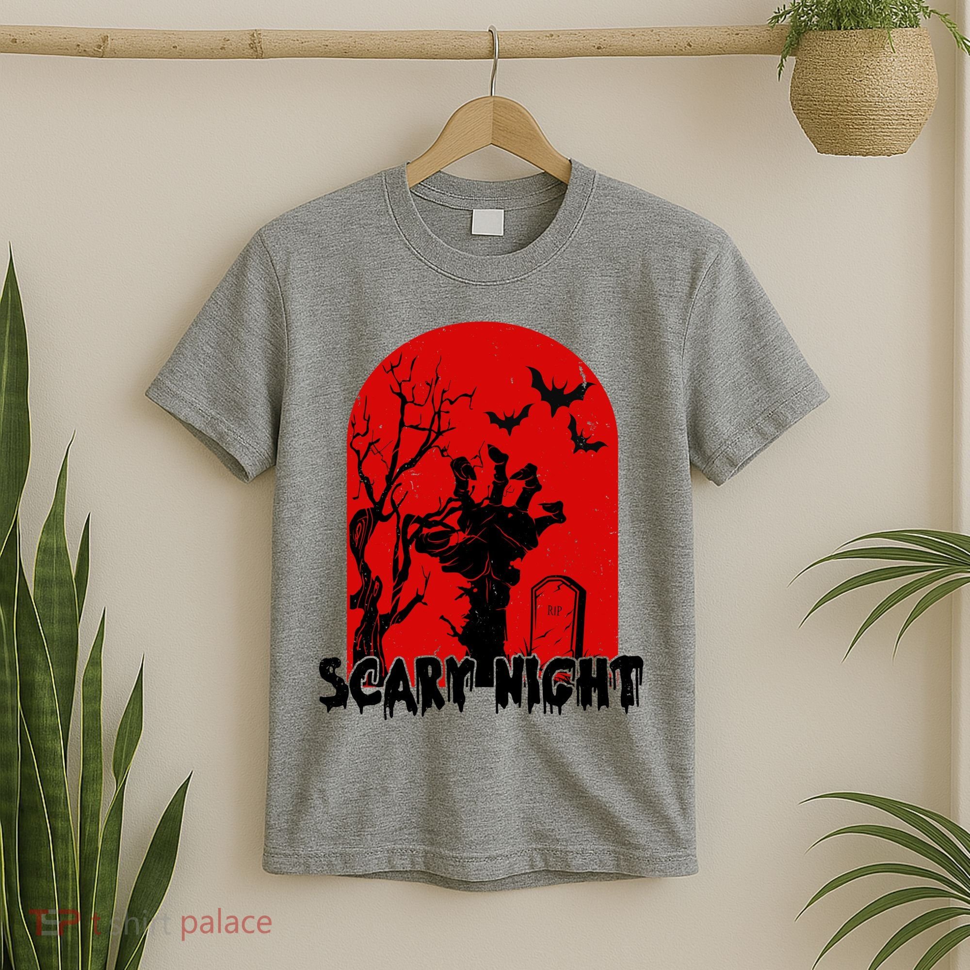 Scary Night Spooky Graveyard Halloween T-Shirt
