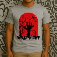 Scary Night Spooky Graveyard Halloween T-Shirt thumb 3