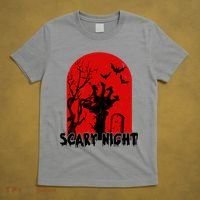 Scary Night Spooky Graveyard Halloween T-Shirt thumb 5