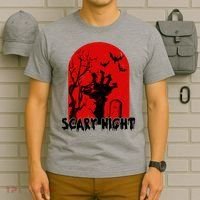 Scary Night Spooky Graveyard Halloween T-Shirt thumb 6