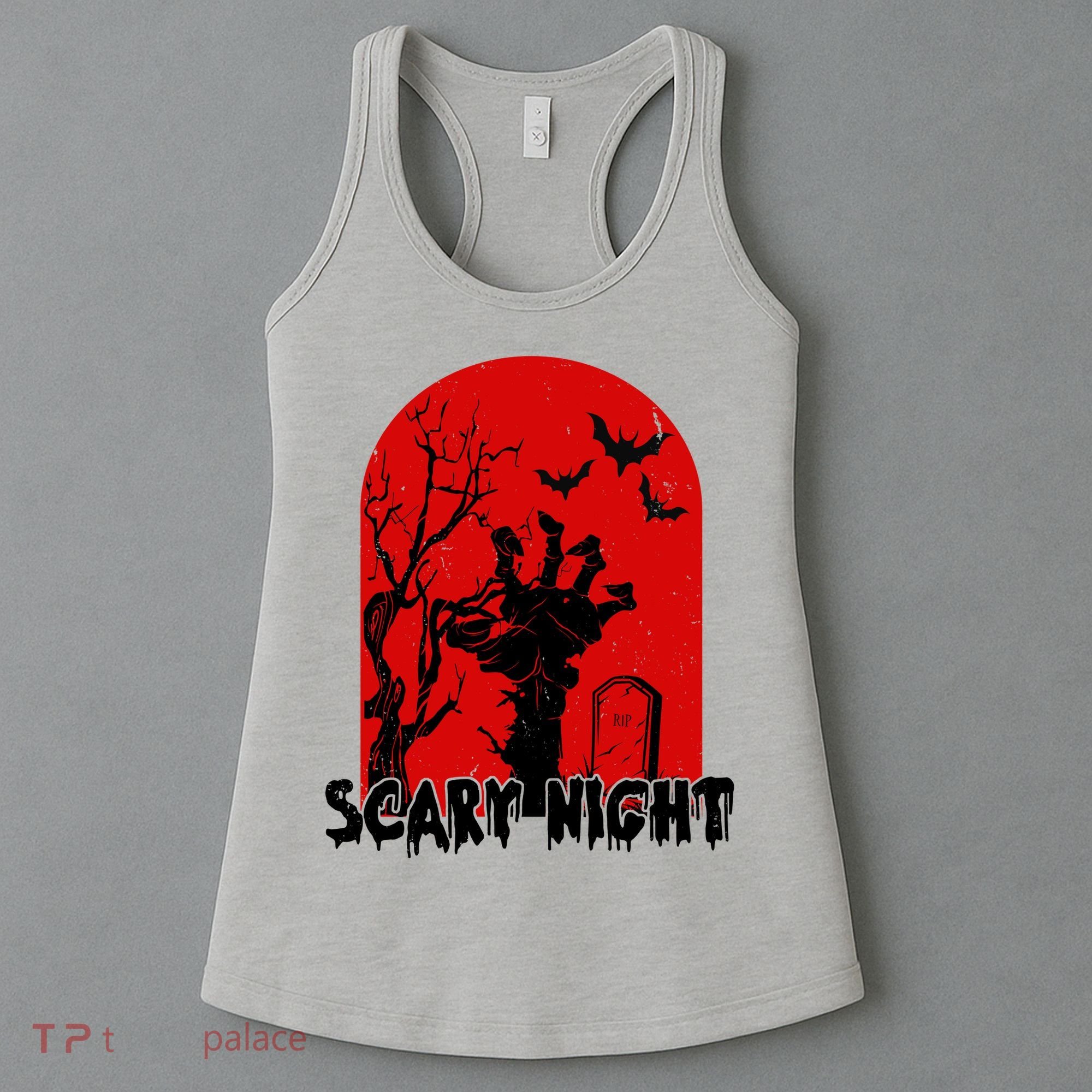 Scary Night Spooky Graveyard Halloween Women's Tank Top
