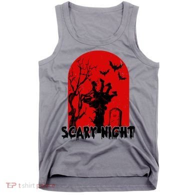 Scary Night Spooky Graveyard Halloween Tank Top