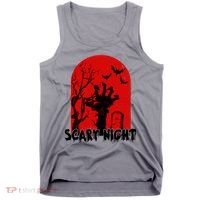 Scary Night Spooky Graveyard Halloween Tank Top thumb 0