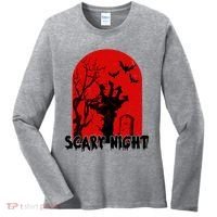 Scary Night Spooky Graveyard Halloween Women's Long Sleeve Shirt thumb 0