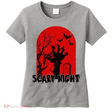 Scary Night Spooky Graveyard Halloween Women's T-Shirt