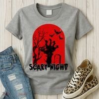 Scary Night Spooky Graveyard Halloween Women's T-Shirt thumb 3