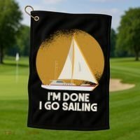 Sailing Nautical Sailor Great Gift Captain Sail Anchor Funny Sailing Meaningful Golf Towel thumb 1
