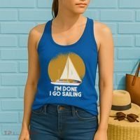 Sailing Nautical Sailor Great Gift Captain Sail Anchor Funny Sailing Meaningful Women's Tank Top thumb 2