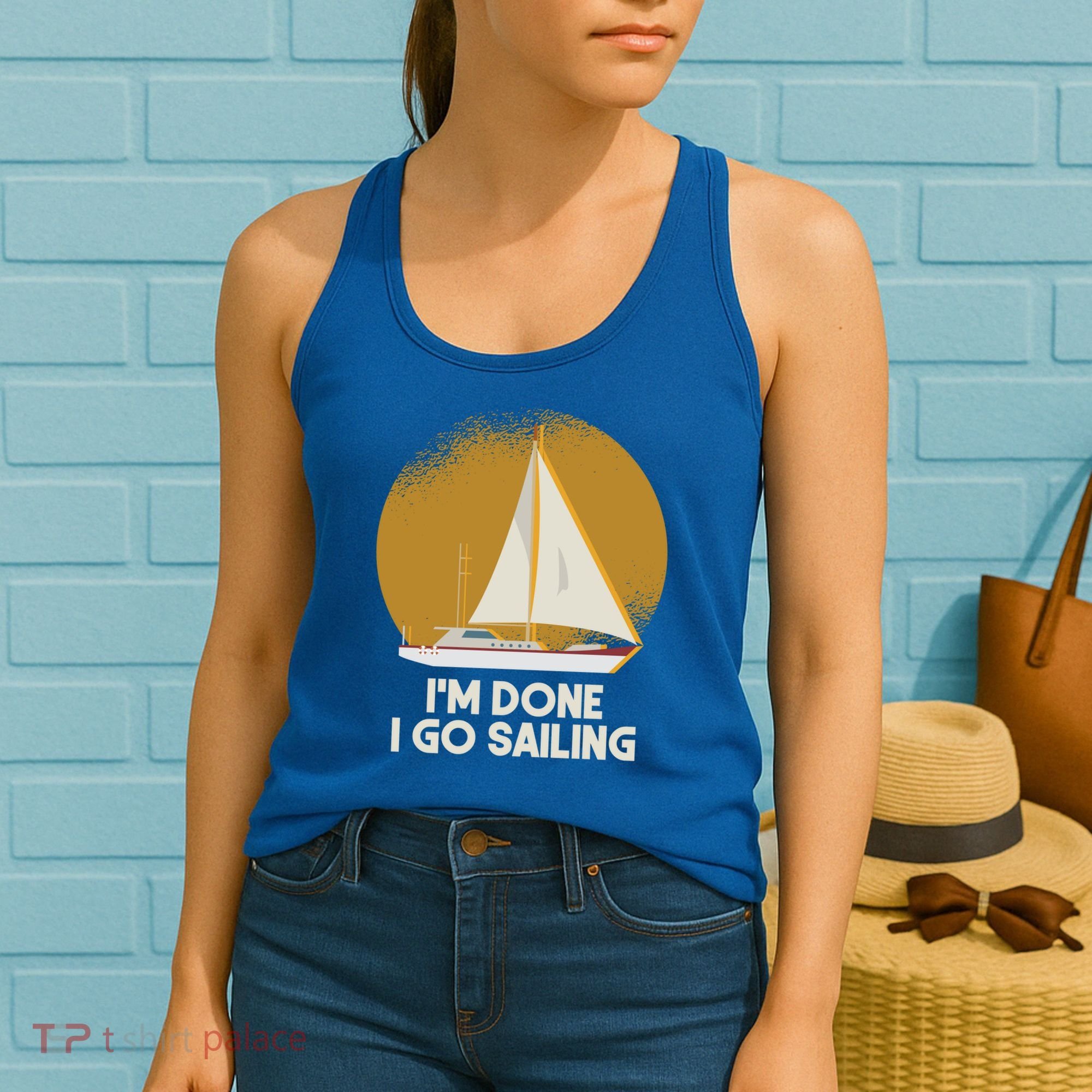 Sailing Nautical Sailor Great Gift Captain Sail Anchor Funny Sailing Meaningful Women's Tank Top