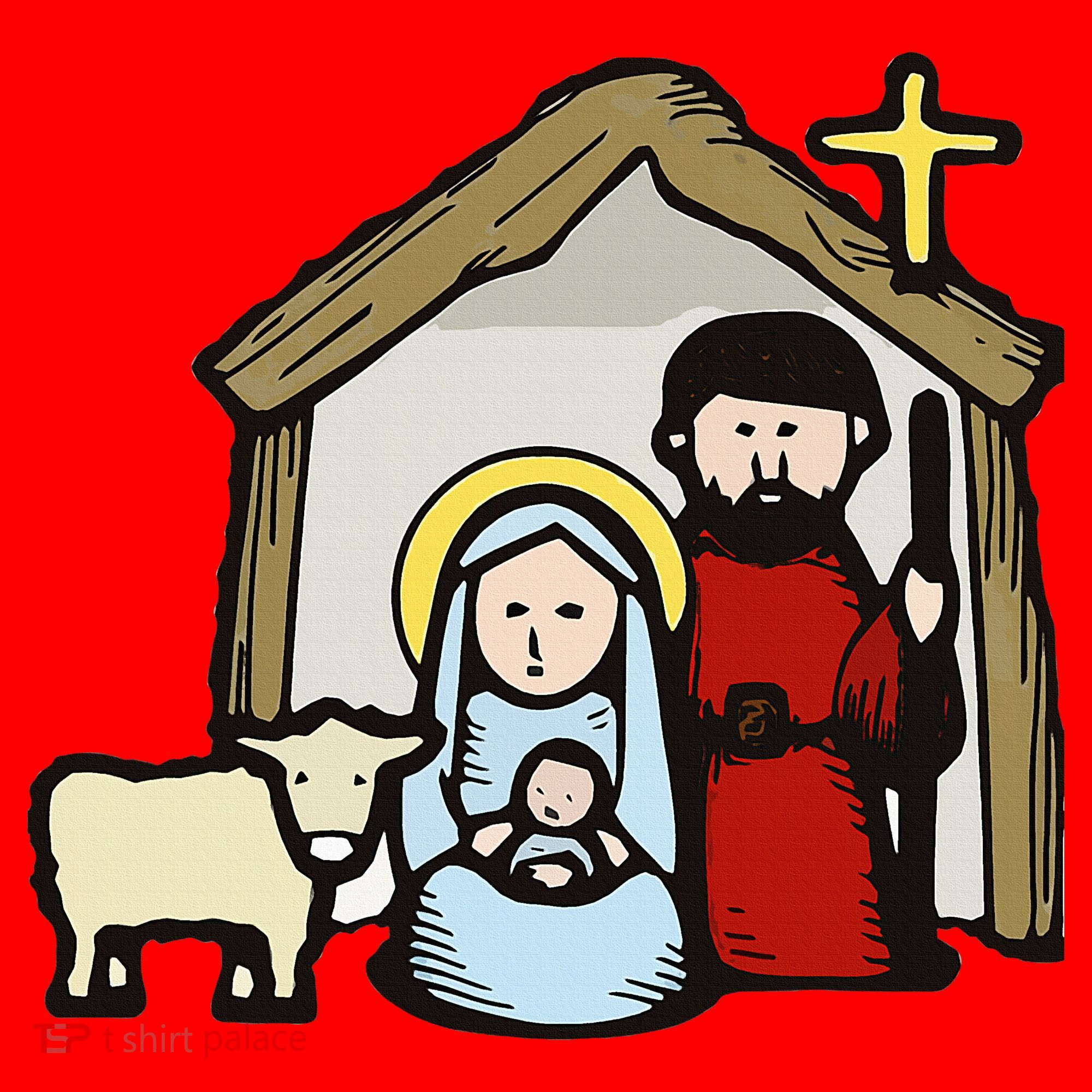 Simple Nativity  Santa Hat