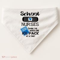 School Nurse Saving The World One Ice Pack At A Time! USA-Made Doggie Bandana thumb 0