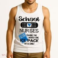 School Nurse Saving The World One Ice Pack At A Time! Tank Top thumb 3