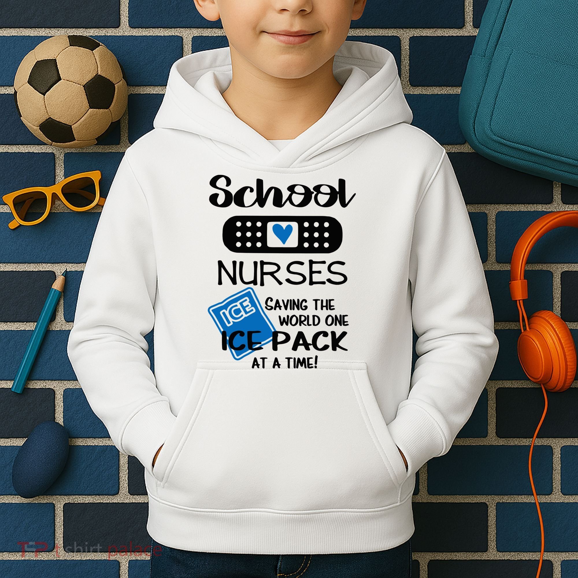 School Nurse Saving The World One Ice Pack At A Time! Kids Hoodie