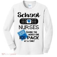 School Nurse Saving The World One Ice Pack At A Time! Kids Long Sleeve Shirt thumb 0